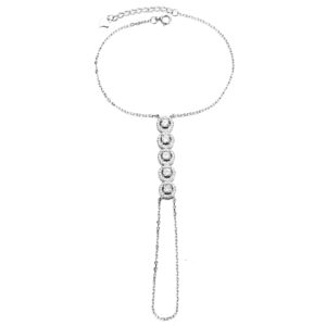 צמיד טבעת מכסף משובץ בזירקונים