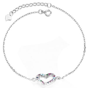 צמיד לב קולקציית ריינבו משובץ זירקונים צבעוניים