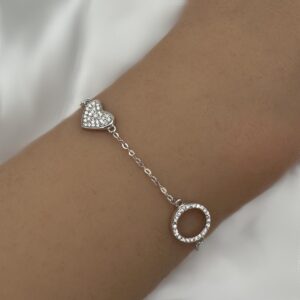 צמיד אלמנט לב ומעגל החיים מכסף