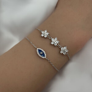 צמיד כסף עין הרע קטנה