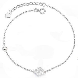 צמיד כסף תלתן מעוגל