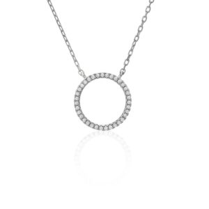 שרשרת מעגל החיים קטנה משובצת זירקונים