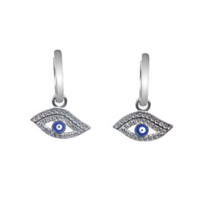 עגילי כסף אלמנט נופל עין