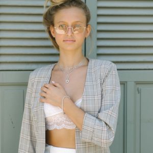 שרשרת כסף מגן דוד משובץ זירקונים