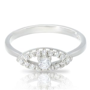 טבעת כסף עין בינונית