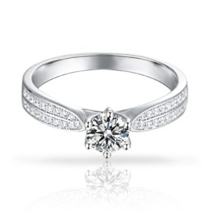 טבעת כסף סוליטר מורם