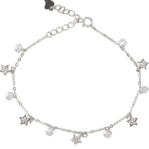 צמיד כסף כוכבים מנצנצים