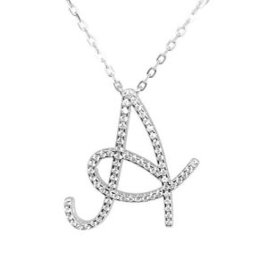 שרשרת אות A בינונית מכסף