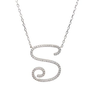 שרשרת אות S בינונית מכסף