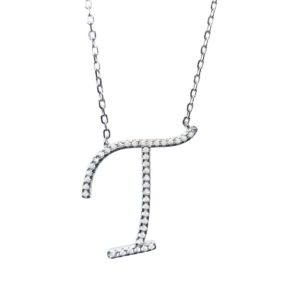 שרשרת אות T בינונית מכסף