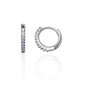 עגילי כסף בינוניים שיבוץ דק