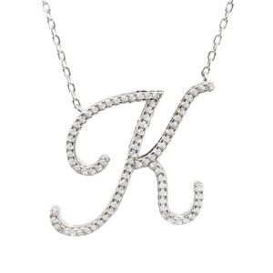 שרשרת אות K בינונית מכסף