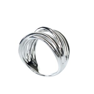 טבעת כסף שזור