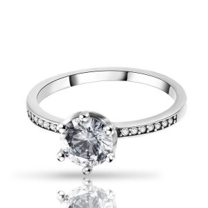 טבעת כסף כתר סוליטר