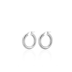 עגילי כסף חישוק חלול קטן