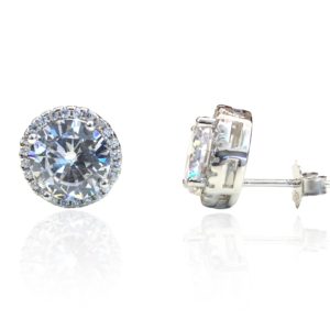 עגילי סוליטר מכסף 925