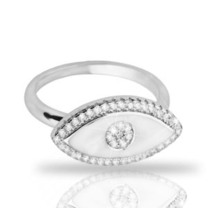 טבעת כסף עין מבריקה