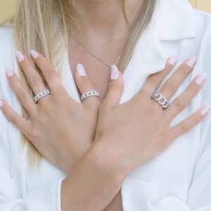 טבעת כסף גורמט משובץ ספרקס