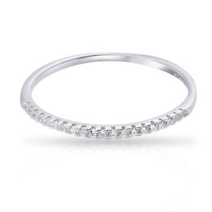 טבעת כסף שורת זירקונים דקה