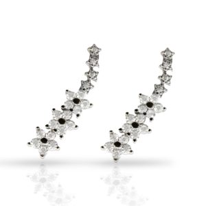 עגילי כסף פרחים מטפסים