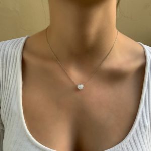 שרשרת לב משובצת זירקונים