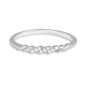 טבעת כסף עדינה זירקונים קטנים