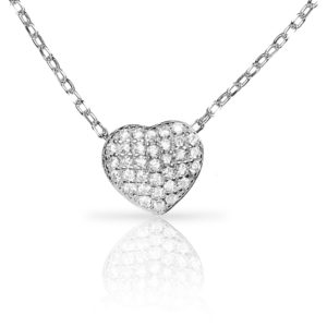 שרשרת לב משובצת זירקונים