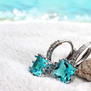 עגילי כסף משובצים זירקוני קיץ