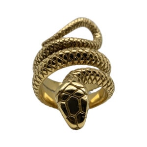 טבעת נחש כסף זהב ושחור