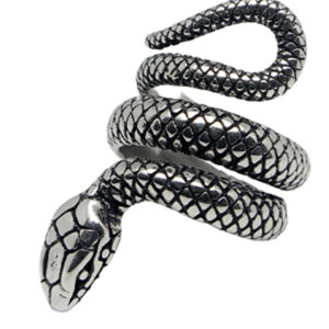 טבעת נחש כסף זהב ושחור