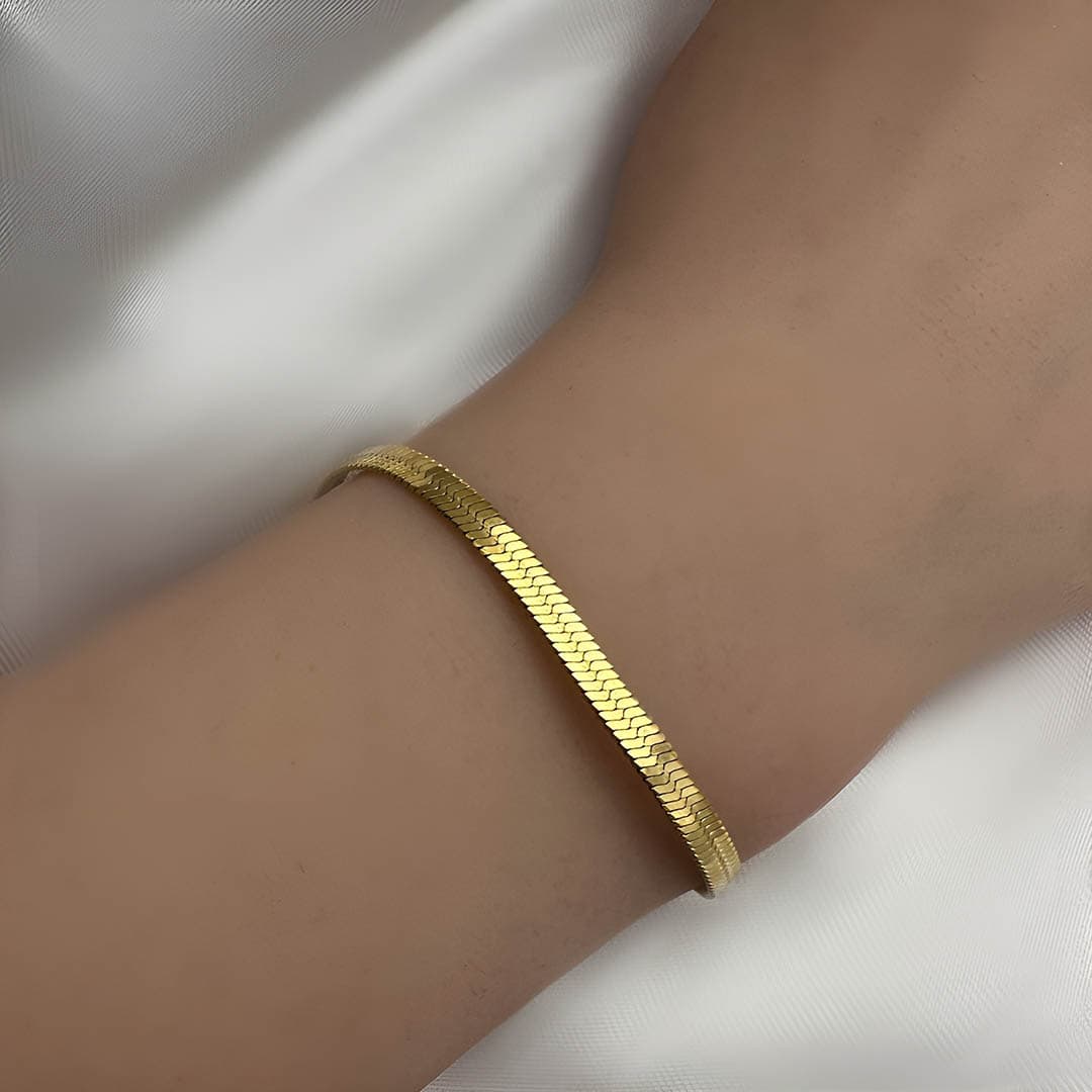 צמיד נחש - צמיד נחש זהב - צמיד זהב - פלדת אל