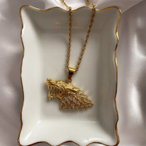 שרשרת זאב House Stark משובצת זירקונים