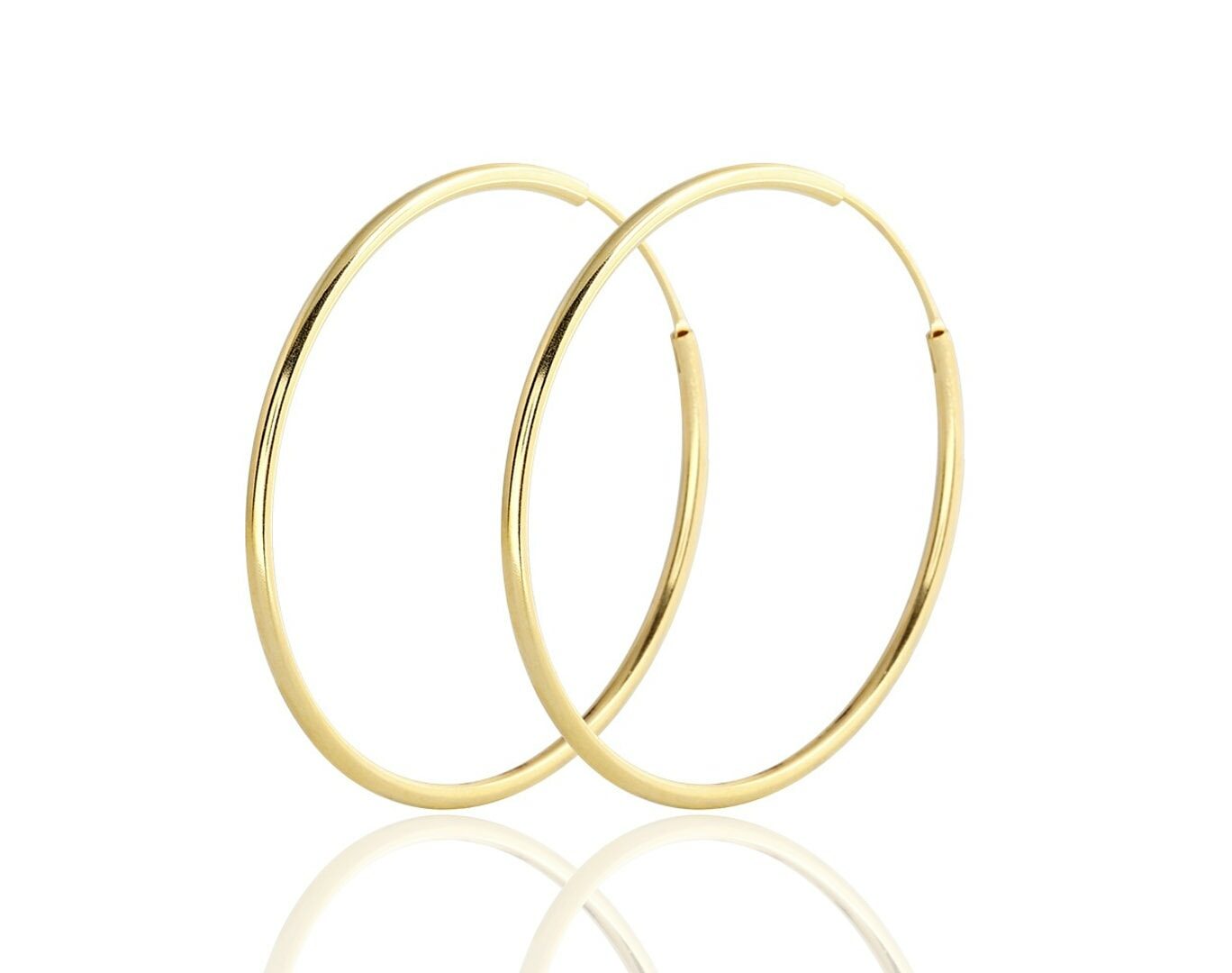 עגילי חישוק חלול זהב