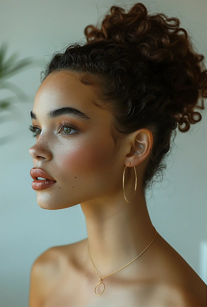 עגילי חישוק לאישה - עגילי חישוק זהב לאישה - עגיל חישוק זהב לאישה (1)