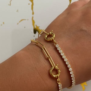 צמיד טניס זהב מעוצב