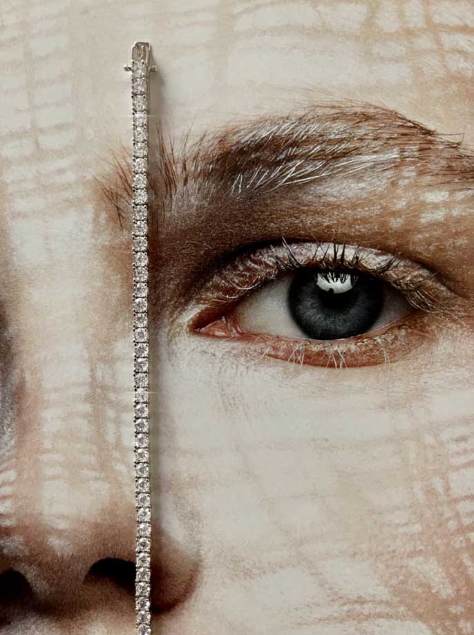 צמיד טניס זירקונים קטנים סוגר מהודר WB7140P2