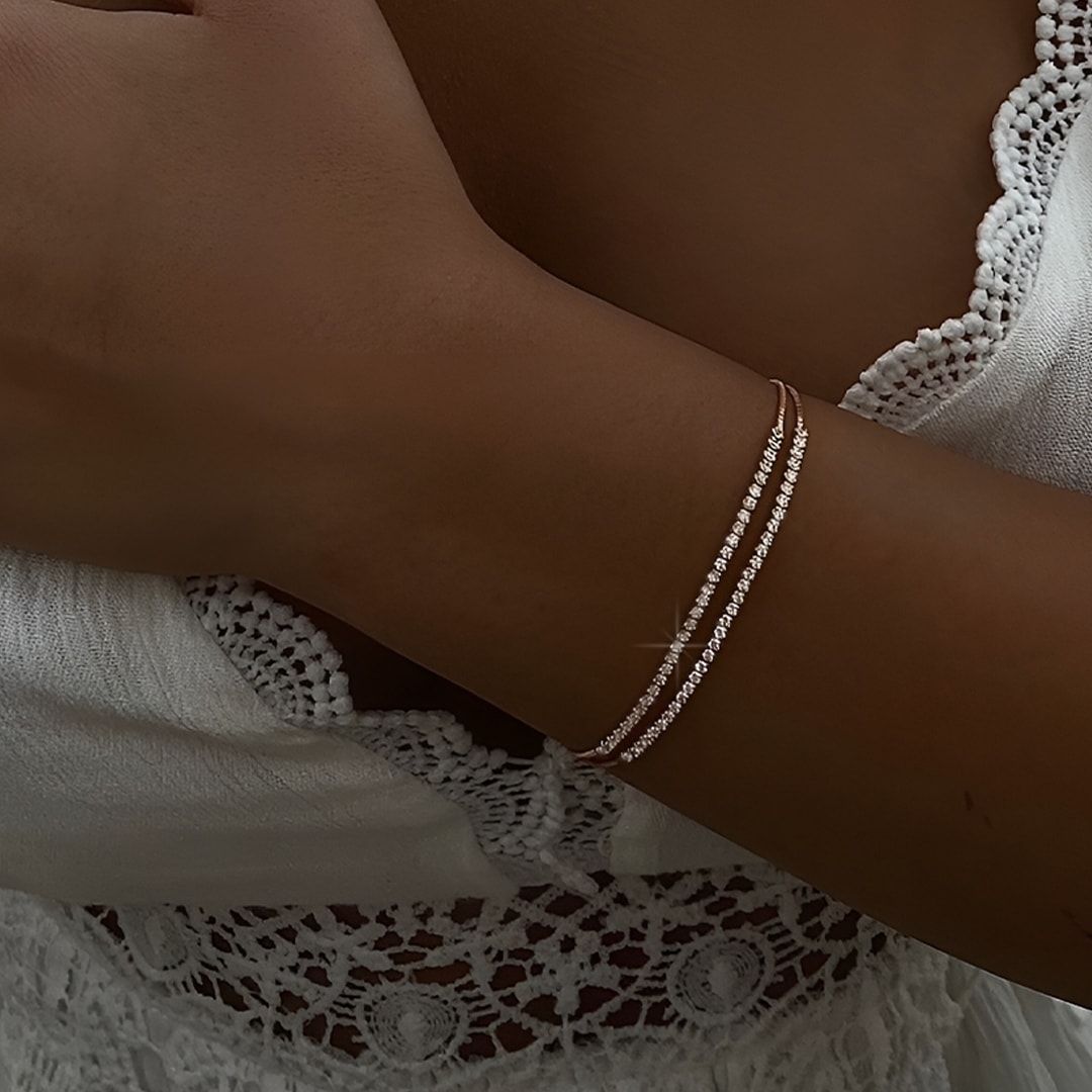 צמיד טניס כסף - צמיד כסף טניס - צמיד טניס מכסף 925 - צמיד עדין