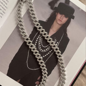 צמיד גורמט קובני משובץ מכסף 925 טהור