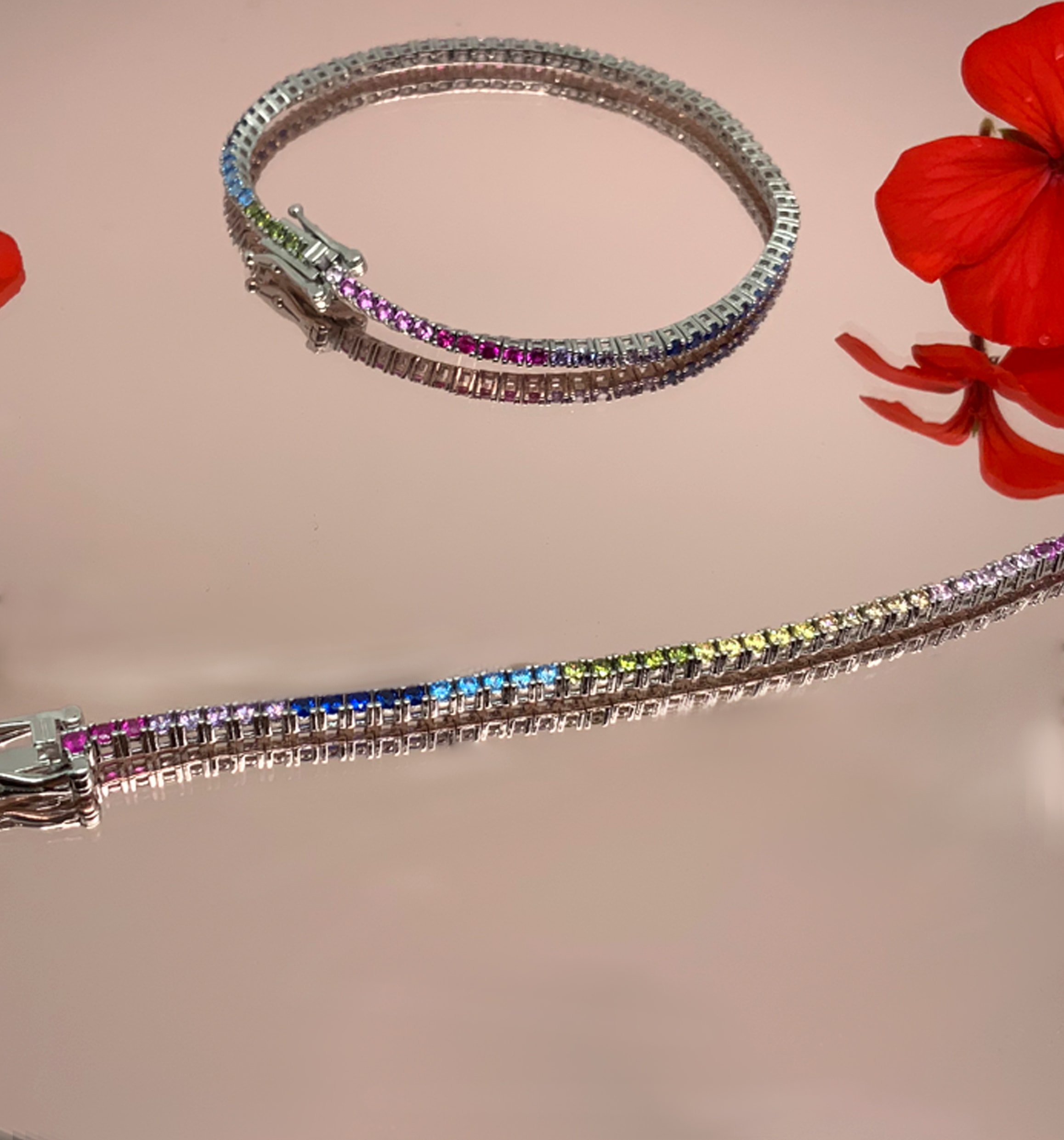 WB7145P1Boutique925-צמיד טניס צבעוני ריינבו בוטיק 925