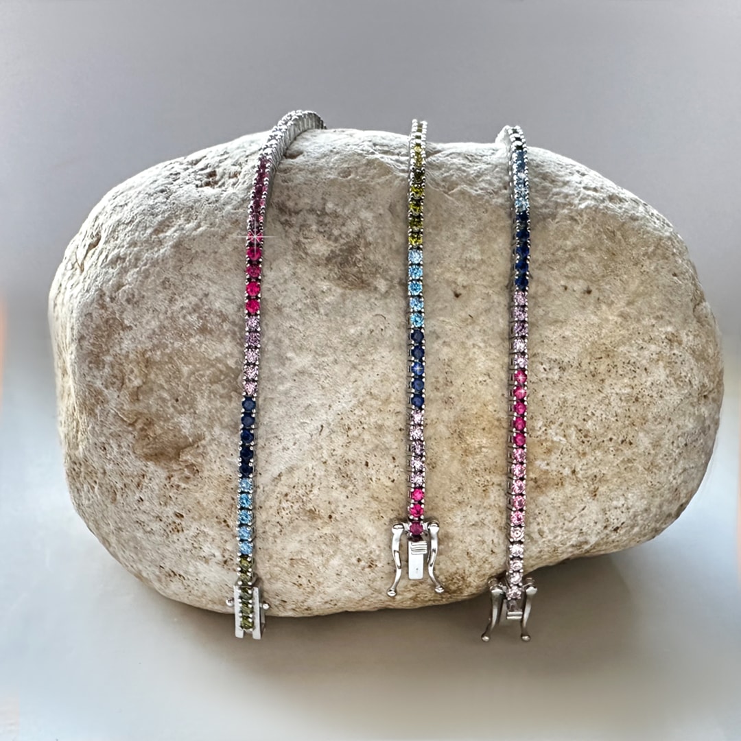 WB7145P2Boutique925-צמיד טניס צבעוני ריינבו בוטיק 925