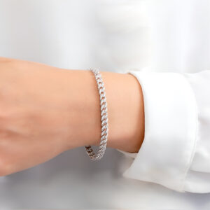 צמיד כסף 925 גורמט עדין משובץ