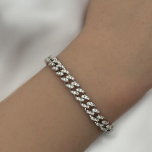 צמיד כסף 925 גורמט עדין משובץ