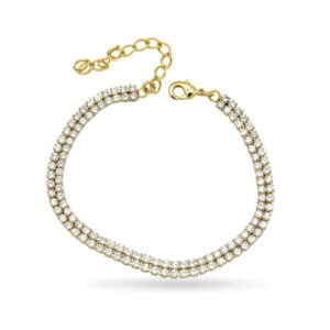 צמיד טניס כפול צבע זהב