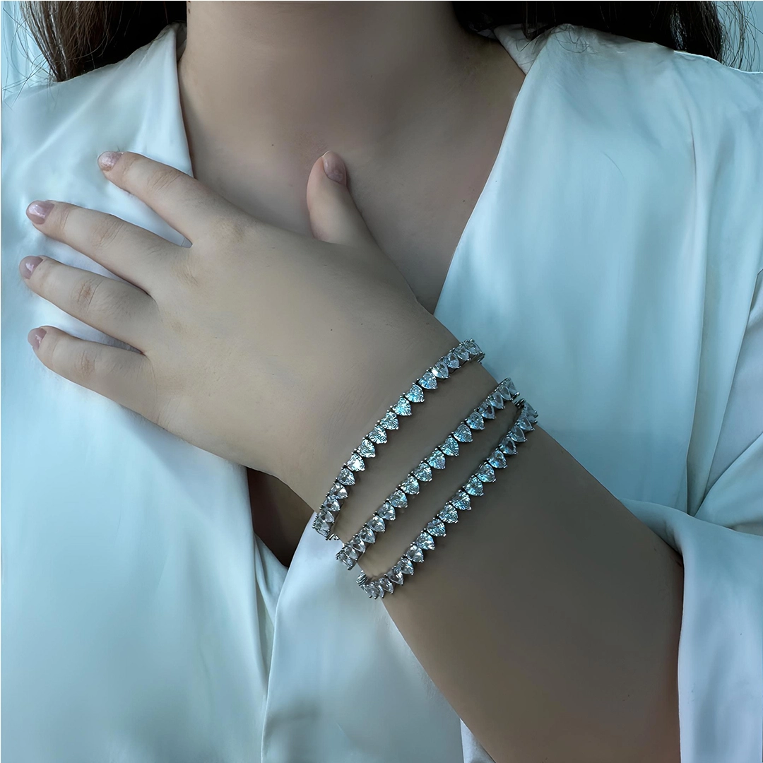 צמיד טניס לבבות