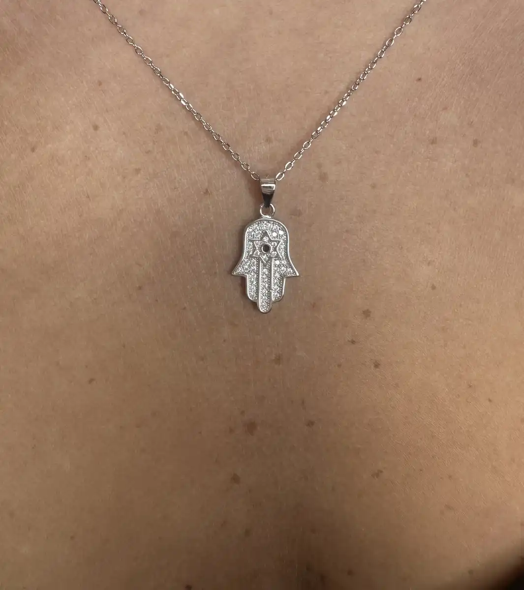 שרשרת חמסה עם מגן דוד לגבר