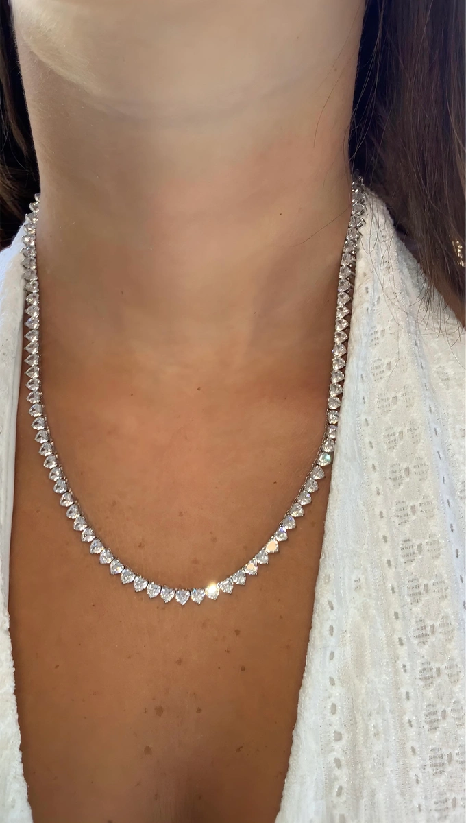 שרשרת טניס לבבות עדינים (2)