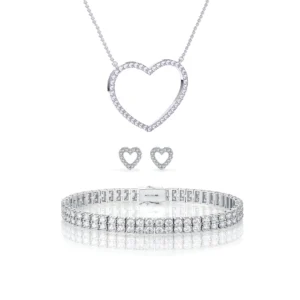 סט לב חלול מכסף 925