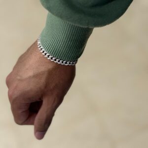 צמיד גורמט עדין לגבר מכסף