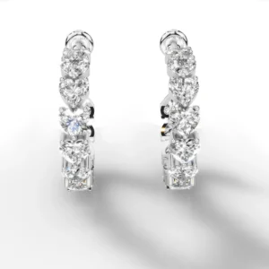 עגילי טניס לבבות מכסף