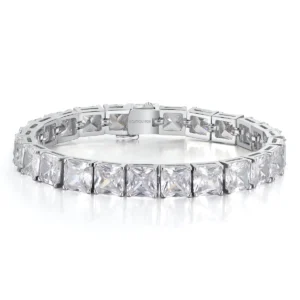 צמיד טניס משובץ זירקונים מרובעים גדולים במיוחד – רויאל